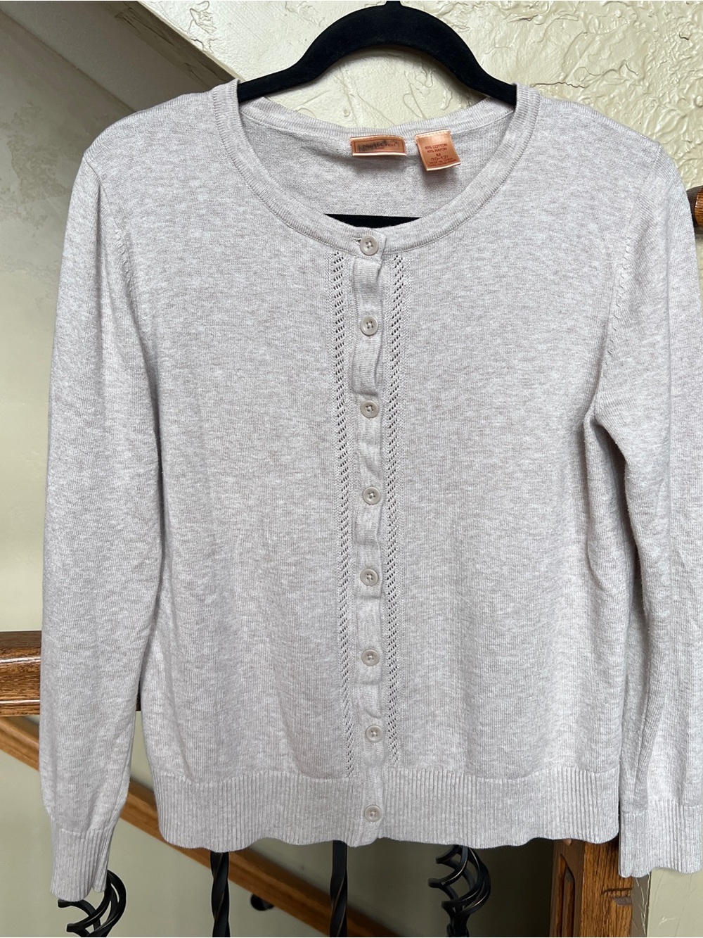 NorthCrest Women’s Cardigan Size M Tan Button Up Long Sleeve